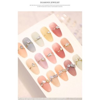 Charm kim cương kim loại đính nail, charm sắt kim cương giả, charm nhẫn kim cương trang trí móng tay giả rẻ