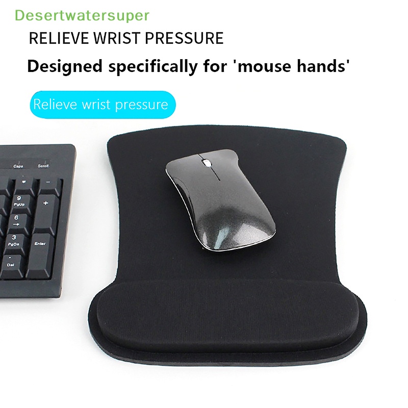 Thảm Lót Chuột Chơi Game Có Đệm Kê Cổ Tay Chống Trượt Màu Trơn