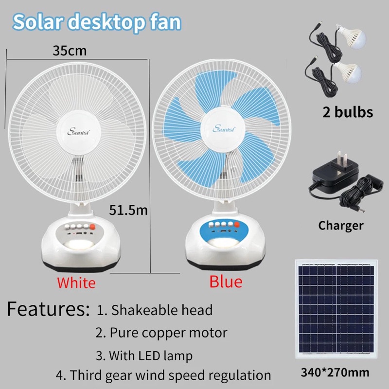 QUẠT BÀN TÍCH ĐIỆN NĂNG LƯƠNG MẶT TRỜI SUNISI,HÀNG CHÍNH HÃNG, BẢO HÀNH 12 THÁNG