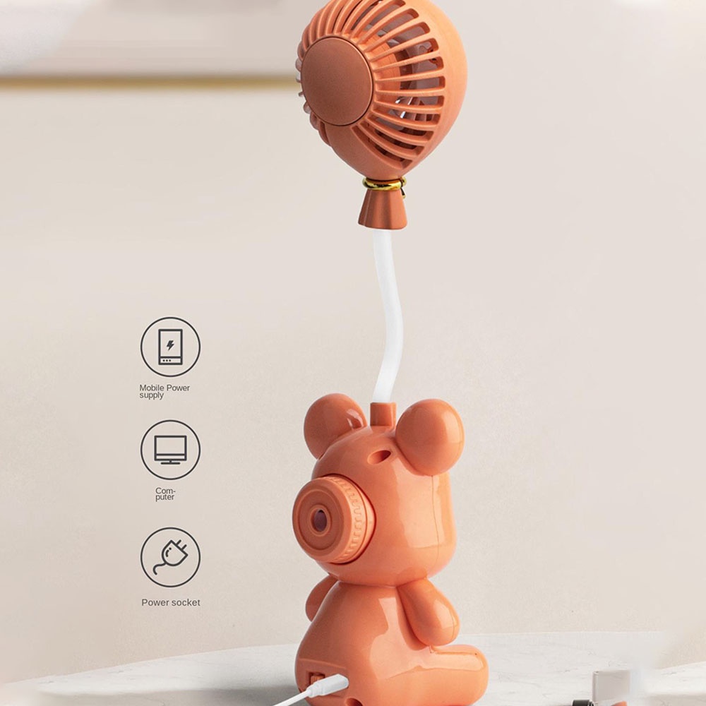 Quạt mini sạc usb Họa Tiết Hoạt Hình Dễ Thương Để Bàn