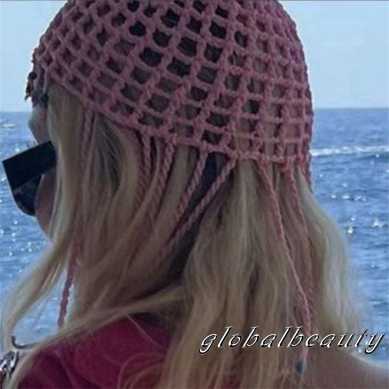 Mũ Beanie Đan Len Thủ Công Đính Hạt Thời Trang Cho Nữ