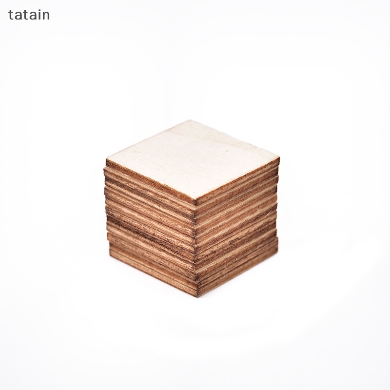 Set 100 Miếng Gỗ Trơn Hình Vuông / Tròn Dùng Để Làm Đồ Trang Trí Thủ Công