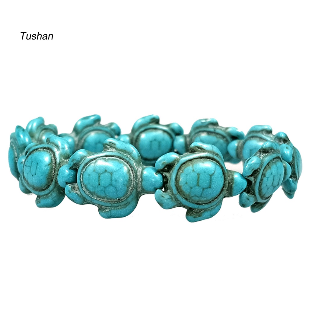 [Ts] Vòng Tay Unisex Hình Động Vật Biển Đính Ngọc Lam Giả Phong Cách Hawaii Thân Thiện Với Môi Trường