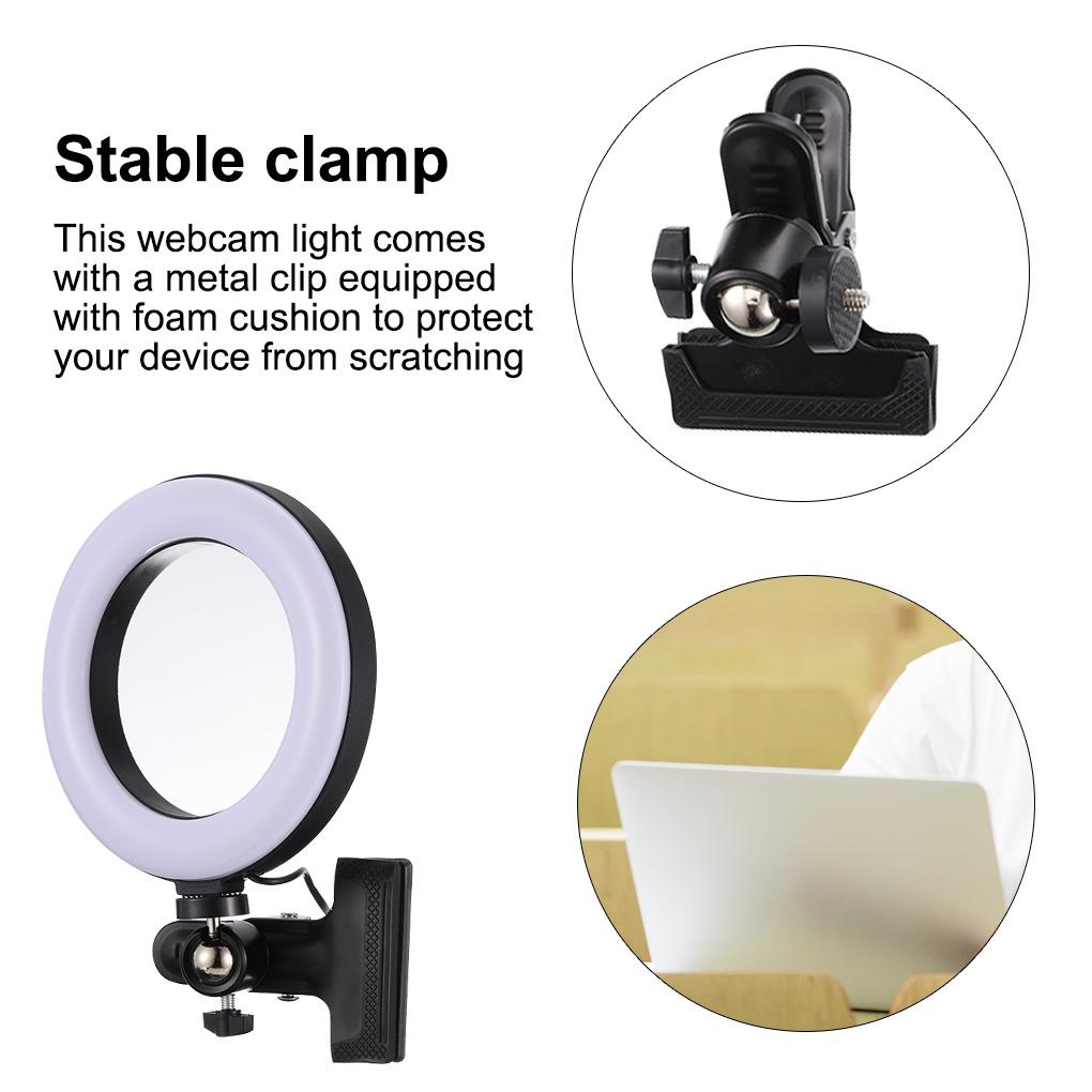 Đèn LED Hình Tròn Cổng USB Có Kẹp Tiện Dụng