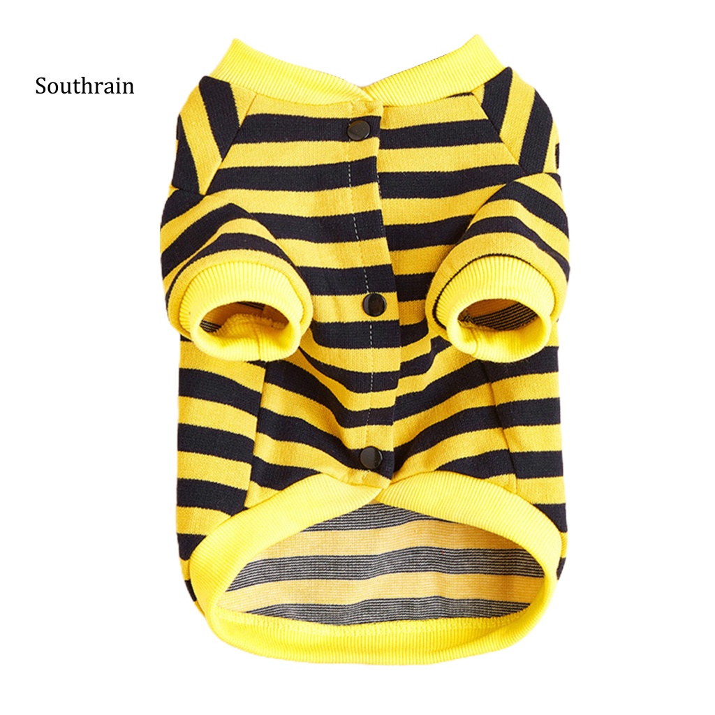 Áo Khoác Cardigan Họa Tiết Kẻ Sọc Hai Lớp Cài Nút Thời Trang Mùa Hè Cho Cún Cưng