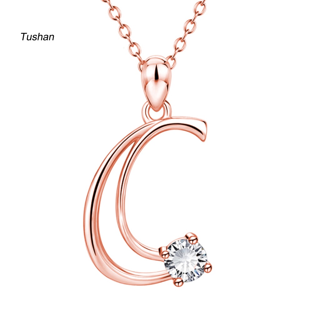 Vòng cổ Mặt Chữ Cái Đính Đá Zircon Thời Trang Cho Nữ