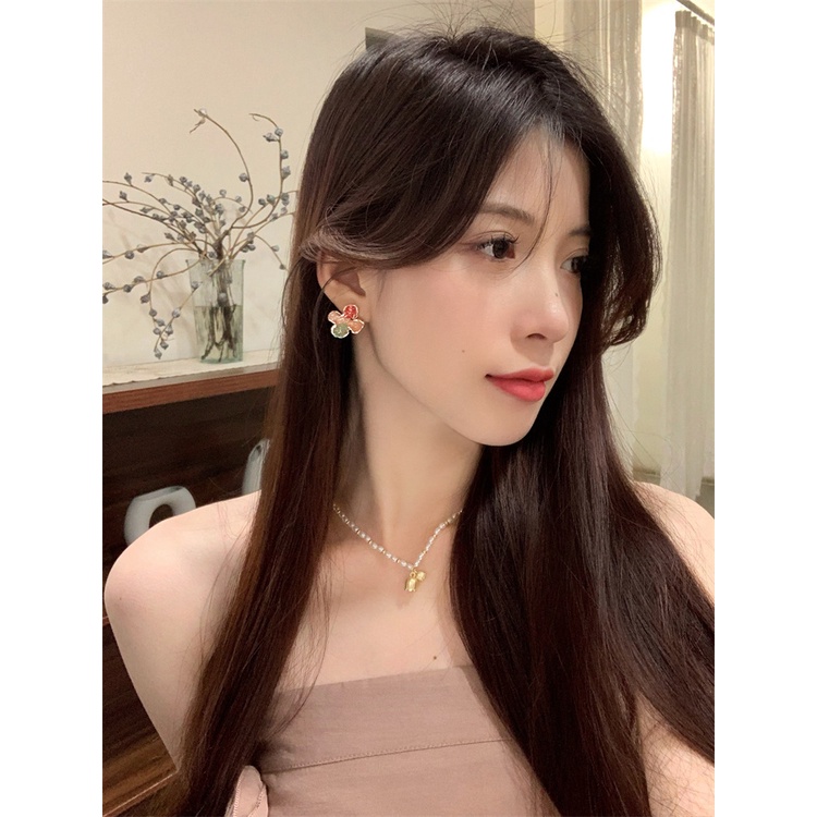 Bông Tai Mạ Bạc 925 Hình Hoa Nhiều Màu Sắc Ngọt Ngào Thời Trang Mùa Hè Cho Nữ