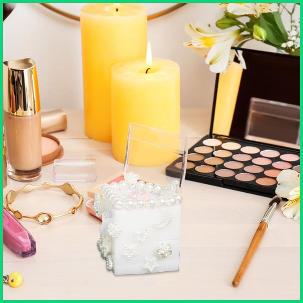 Hộp Đựng Trang Sức Bằng Silicon Mềm Có Nắp Hình Trái Tim DIY