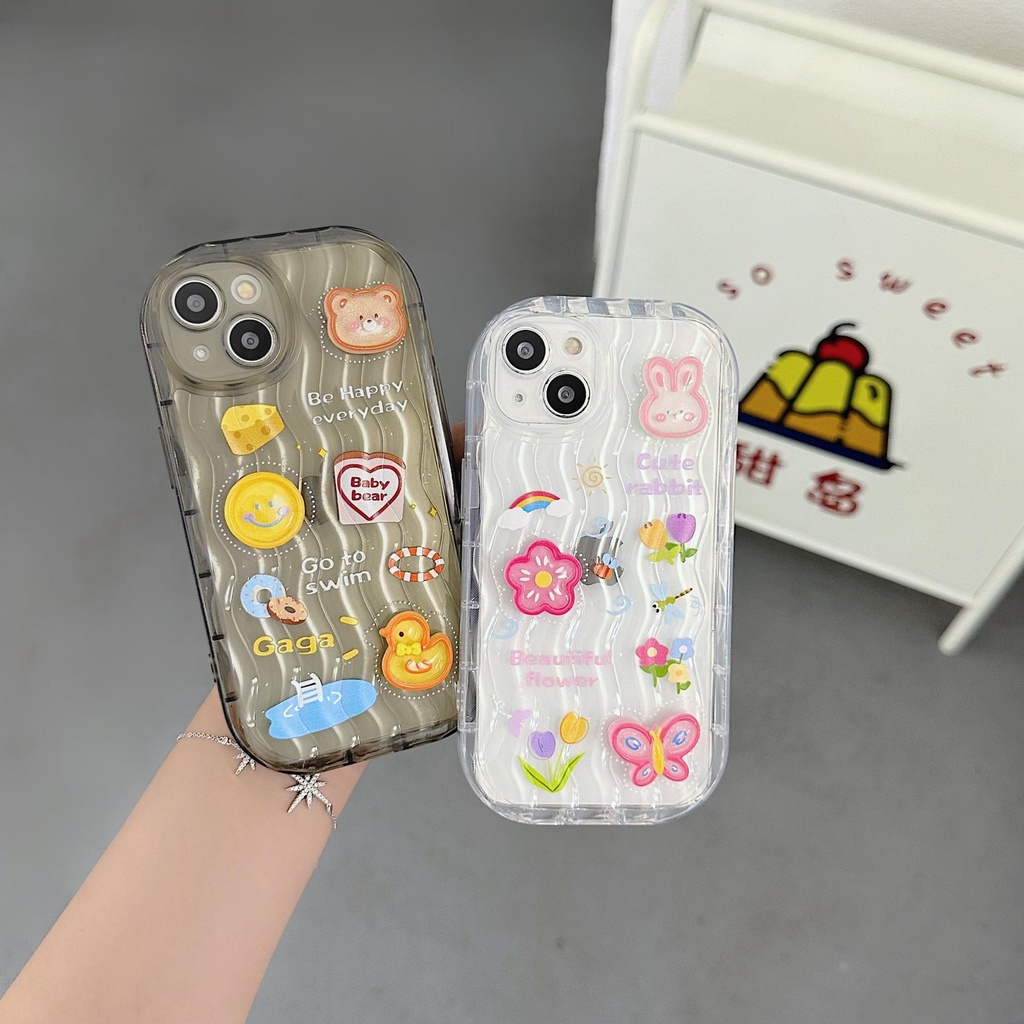 Ốp Điện Thoại TPU Mềm Trong Suốt Họa Tiết Hoạt Hình Có Túi Khí Bảo Vệ Camera Cho iPhone 13 12 11 Pro Max 14 Plus