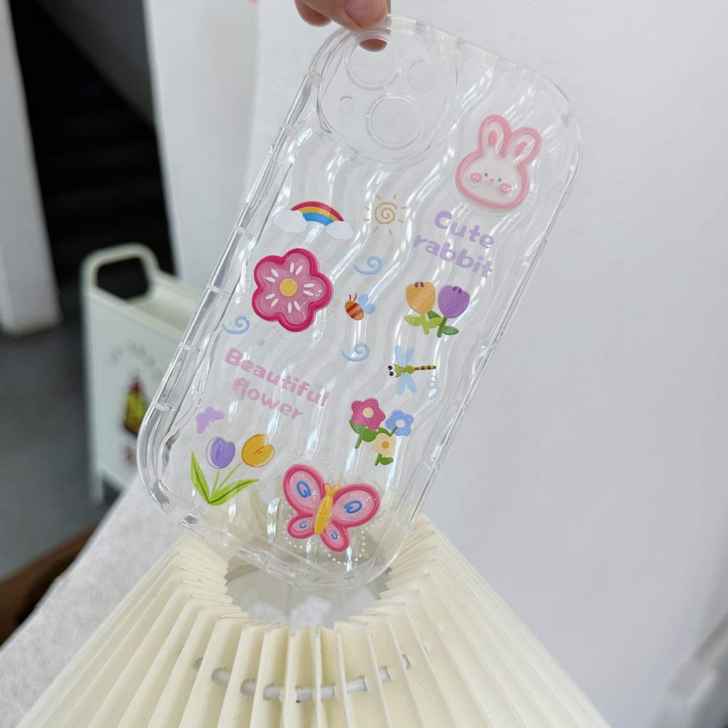 Ốp Điện Thoại TPU Mềm Trong Suốt Họa Tiết Hoạt Hình Có Túi Khí Bảo Vệ Camera Cho iPhone 13 12 11 Pro Max 14 Plus