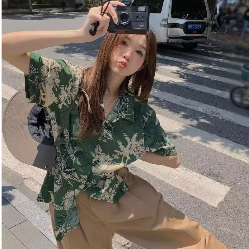 Áo Sơ Mi Tay Ngắn Dáng Rộng Plus Size M-8XL Thời Trang Đi Biển Cao Cấp Cho Nam