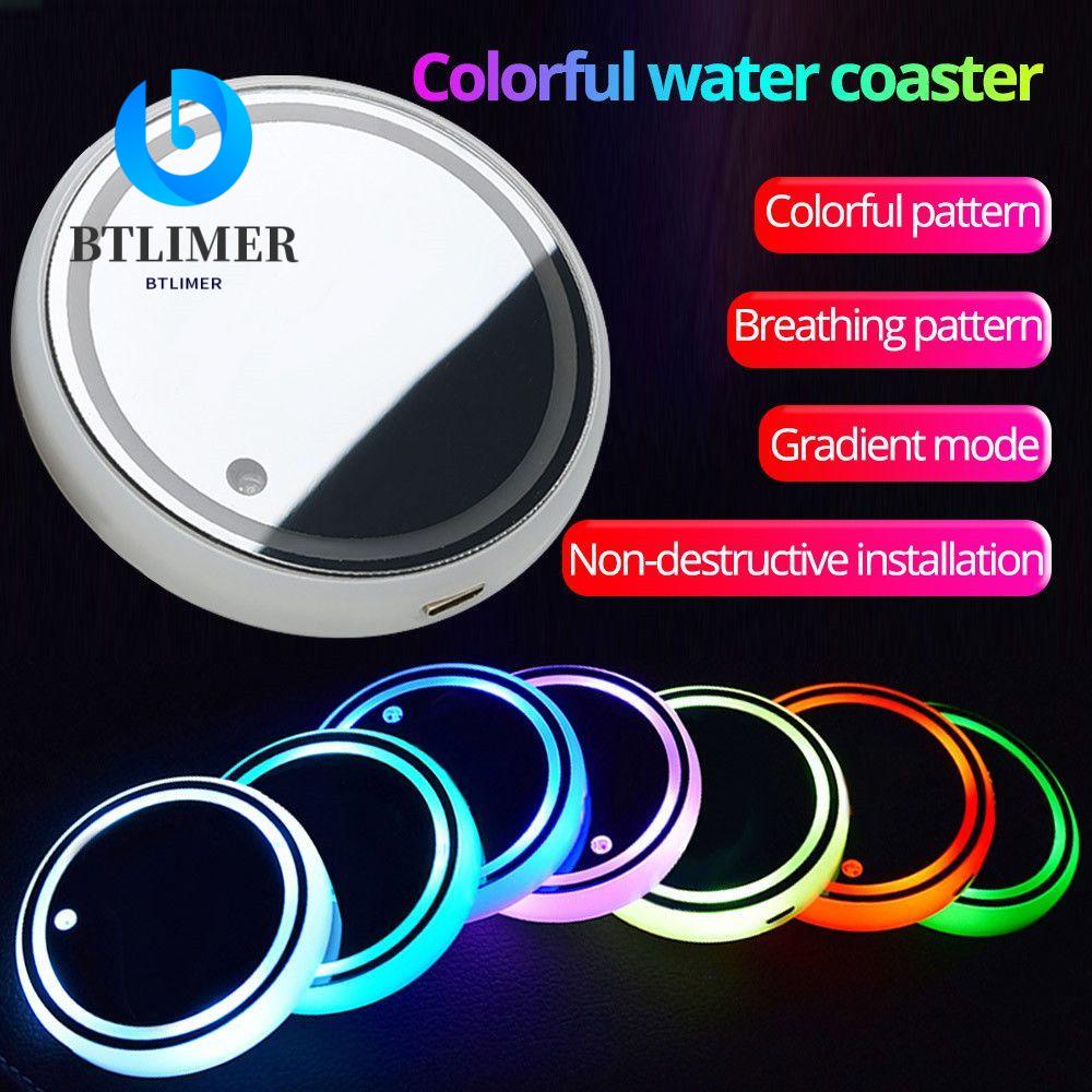 Btlimer Đế Lót Ly Có Đèn Led Cho Xe Hơi