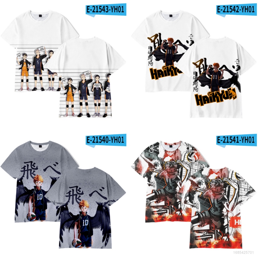 Áo Thun Tay Ngắn In Hình Hinata Shoyo Kageyama 3D Thời Trang