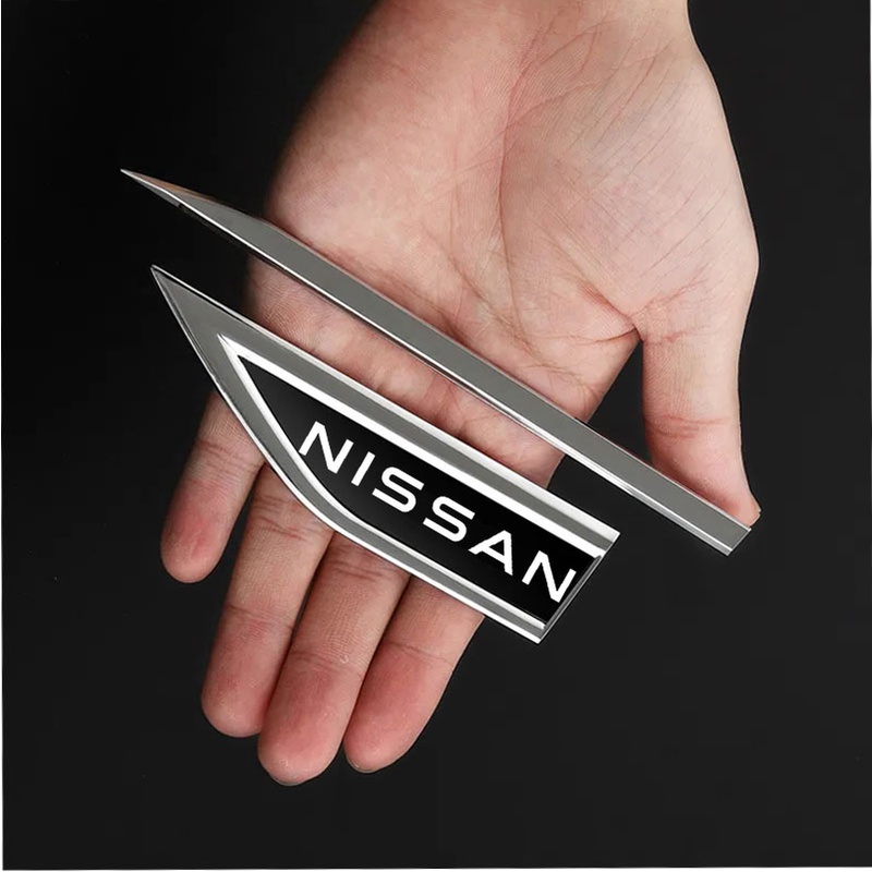 FENDER 1 Bộ Miếng Dán Logo Bằng Thép Không Gỉ Trang Trí Cửa Xe Hơi Nissan March Almera Note Livina Juke X-trail Sentra Navara Kicks Tida Teana