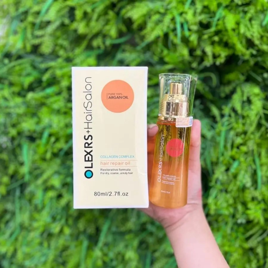 Dầu dưỡng tóc Olexrs Hairsalon Pure 100% Argan Oil Collagen Complex Hair Repair Oil 80ml