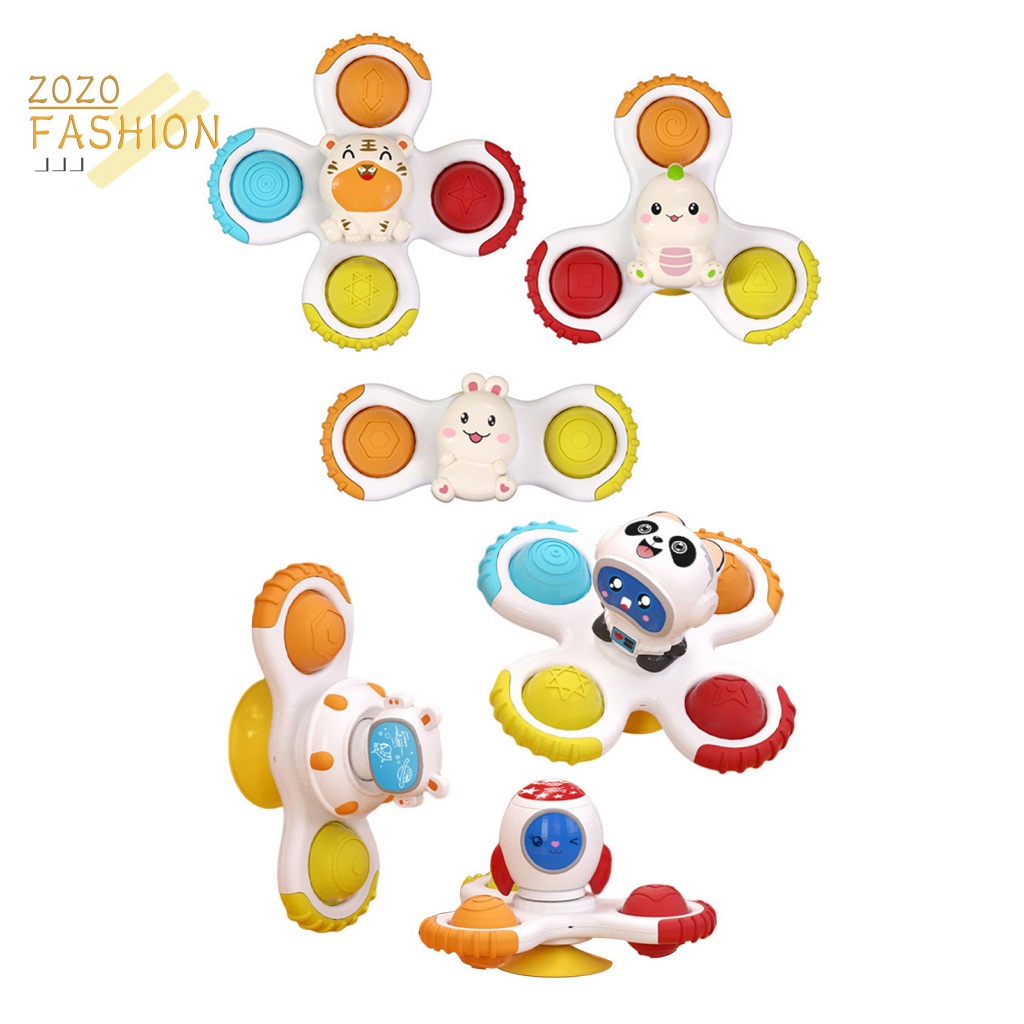 Bộ 3 Đồ Chơi Xoay Có Cốc Hút Nhiều Màu Sắc Vui Nhộn Cho Bé Tắm