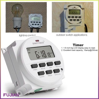 Sinotimer Tm618N-2 220V Lcd Digital Ac Programmable Timer Switch With Ul Listed Relay Inside Countdown Time Function [B/5]