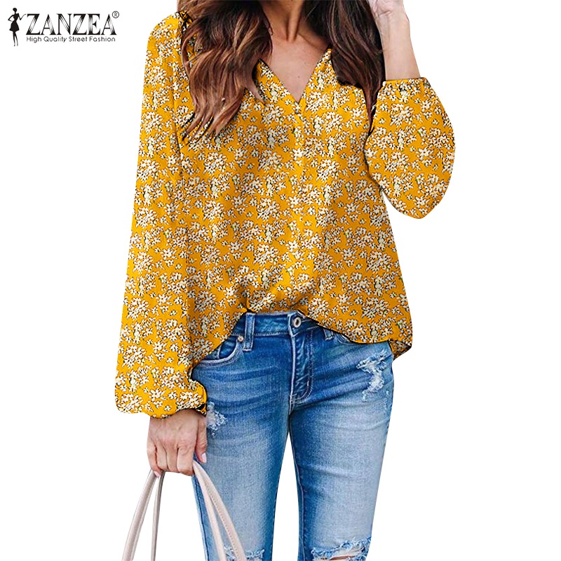 Zanzea Áo Nữ Tay Dài Cổ Chữ V Thời Trang Quyến Rũ
