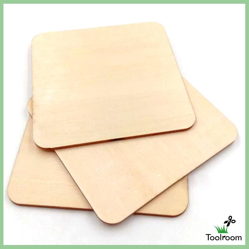 Set 10 Tấm Gỗ Trơn Hình Vuông 7x7cm Làm Đồ Thủ Công DIY Đa Ứng Dụng