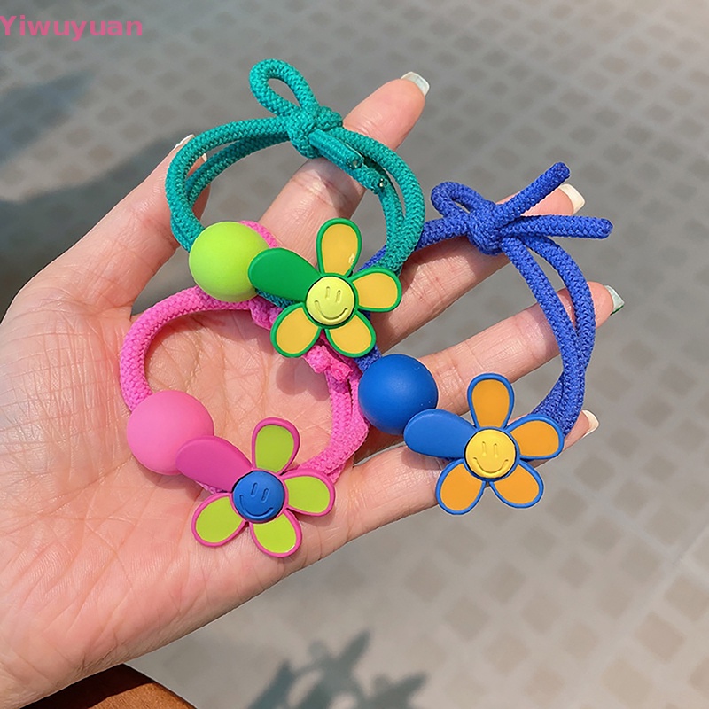 Dây Cột Tóc Co Giãn Đính Hoa Hướng Dương Nhiều Màu Sắc Thời Trang Cho Bé Gái