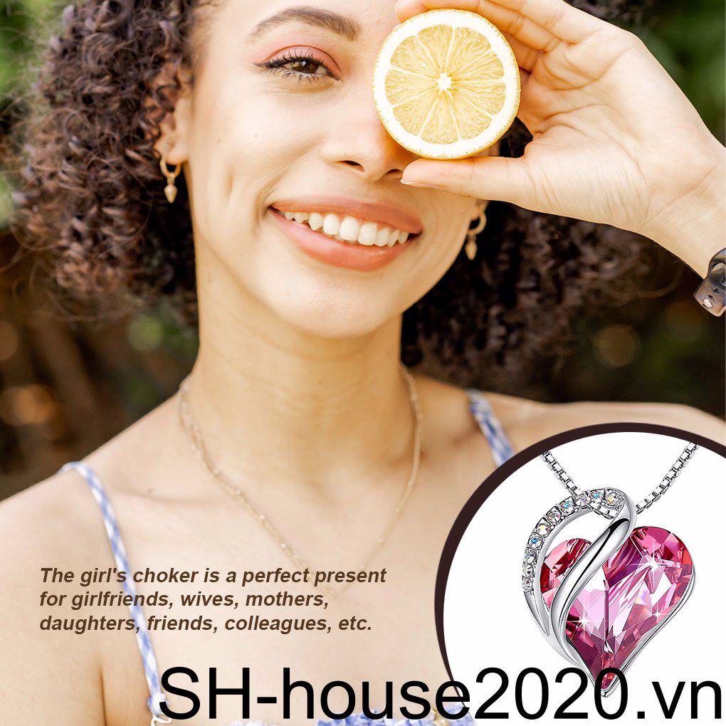 Vòng cổ Mặt Trái Tim Đính Pha Lê Thời Trang Dành Cho Nữ