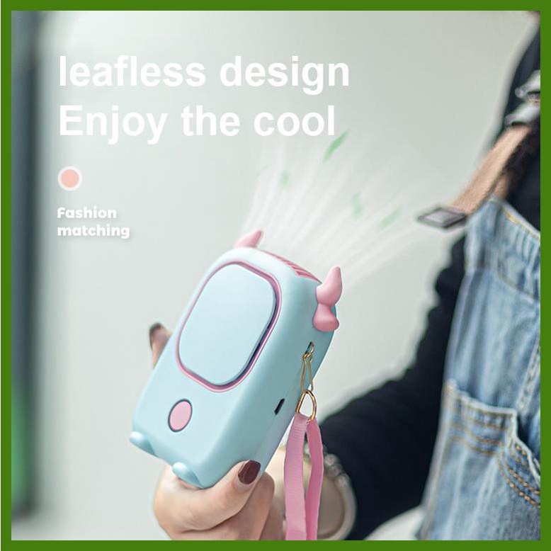 Quạt Làm Mát Đeo Cổ Mini Dễ Thương Có Thể Sạc Lại Bằng Cổng USB Dùng Khi Đi Du Lịch / Cắm Trại Mùa Hè Cho Nam Và Nữ