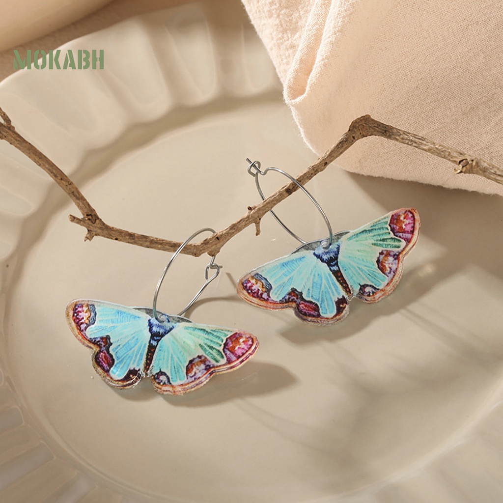 1 Đôi Bông Tai Hình Bướm Bằng Acrylic Phong Cách Cổ Điển Thời Trang