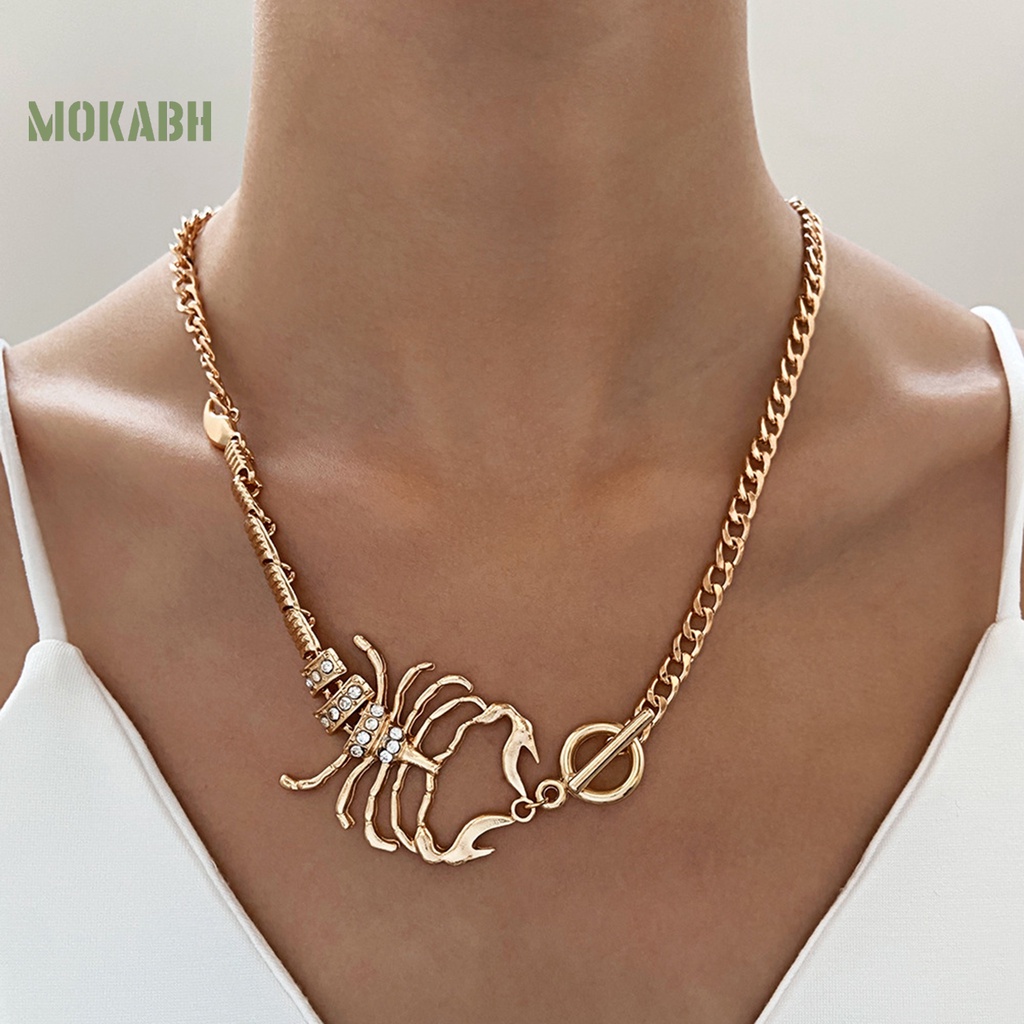 [Mới] Vòng Cổ Hình Bọ Cạp Đính Đá Thời Trang Hip Hop Punk Cá Tính Dành Cho Nữ