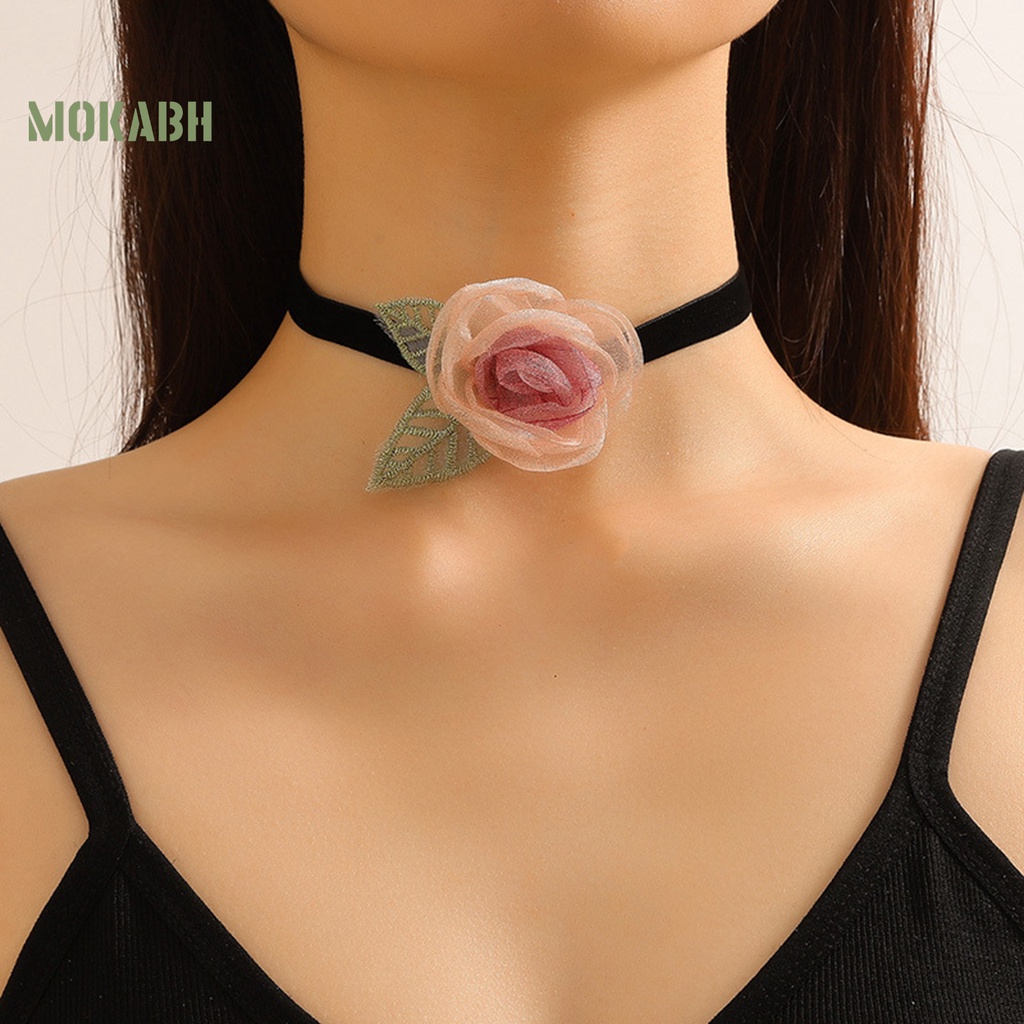 Vòng Cổ Choker Họa Tiết Hoa Lá Màu Đen Phong Cách Cổ Điển Thanh Lịch Tùy Chỉnh Thời Trang Cho Nữ