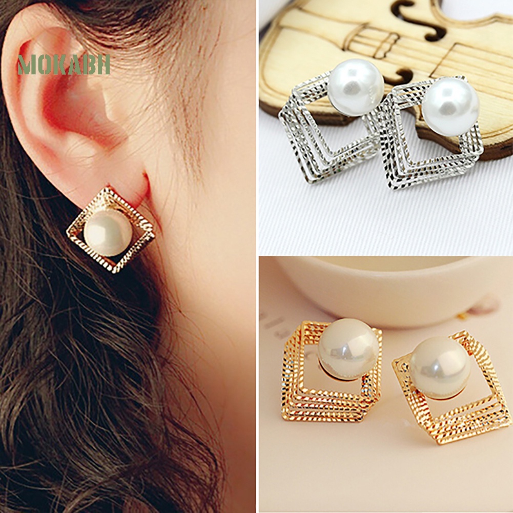 Bông Tai Ngọc Trai Giả Nhiều Lớp Thời Trang Cho Nữ