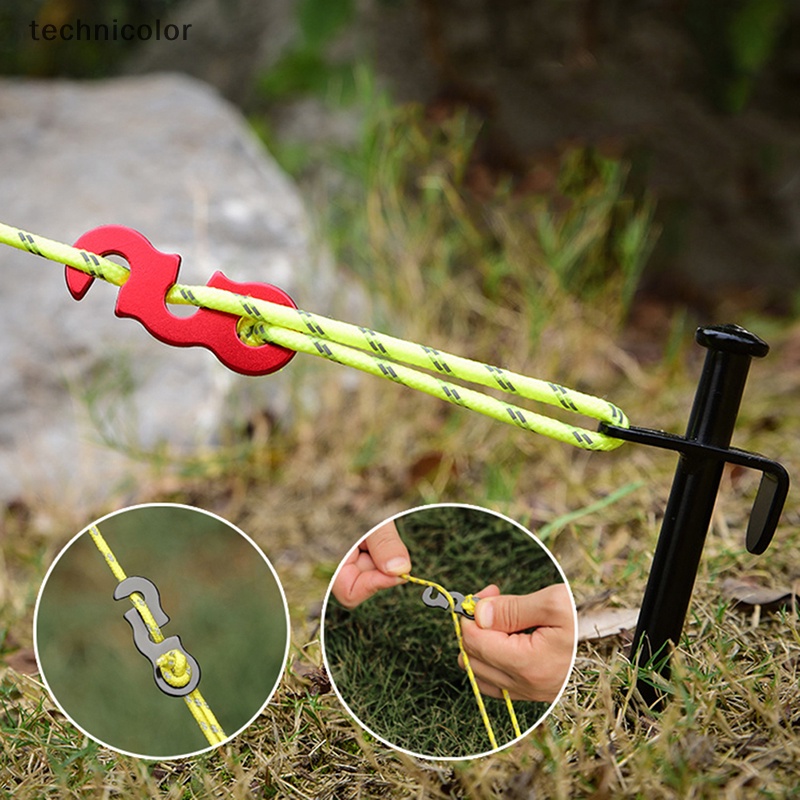 Set 10 Khóa Dây Lều Cắm Trại Hình Chữ S Điều Chỉnh Được