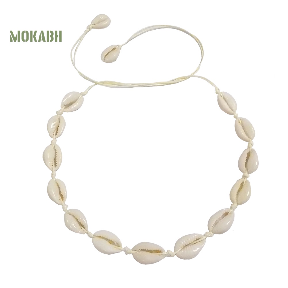 [Hot] Vòng Cổ Dệt Tay Mặt Vỏ Sò Biển Hawaii Cho Nữ