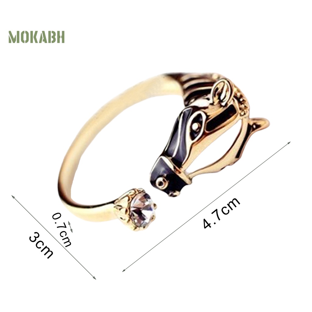 Nhẫn Hình Đầu Ngựa Đính Đá Thời Trang Dành Cho Nữ
