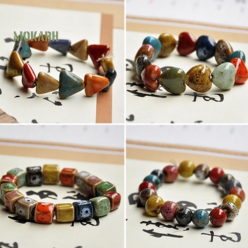 Vòng Tay Chuỗi Hạt Gốm Sứ Nhiều Màu Thời Trang Cho Nam Và Nữ