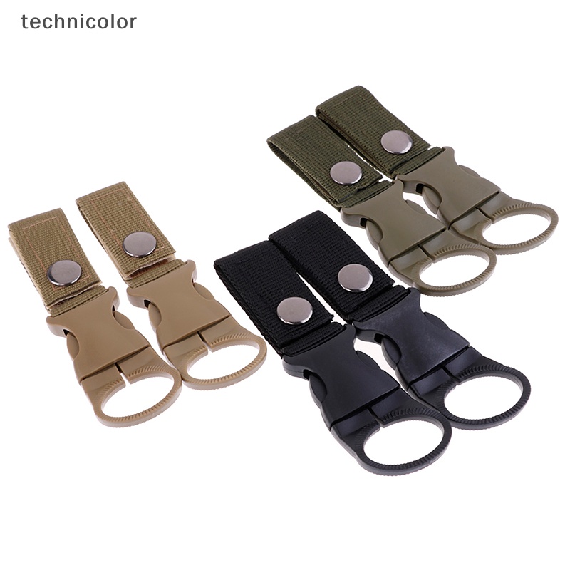 Set 2 Móc Treo Ba Lô / Chai Nước Công Nghệ Màu Trơn Có Khóa Cài Tygg