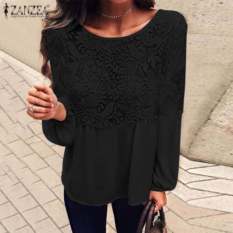 Zanzea Áo Nữ Tay Dài Phối Ren Thời Trang Quyến Rũ