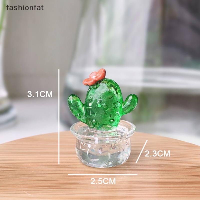 Set 4 Đồ trang trí Cây Xương Rồng Mini Bằng Nhựa Resin Thủ Công Trang Trí Xe Hơi