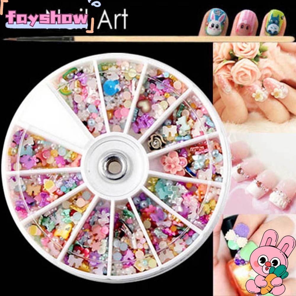 Set 1200 Phụ Kiện Trang Trí Móng Tay 3D DIY Xinh Xắn