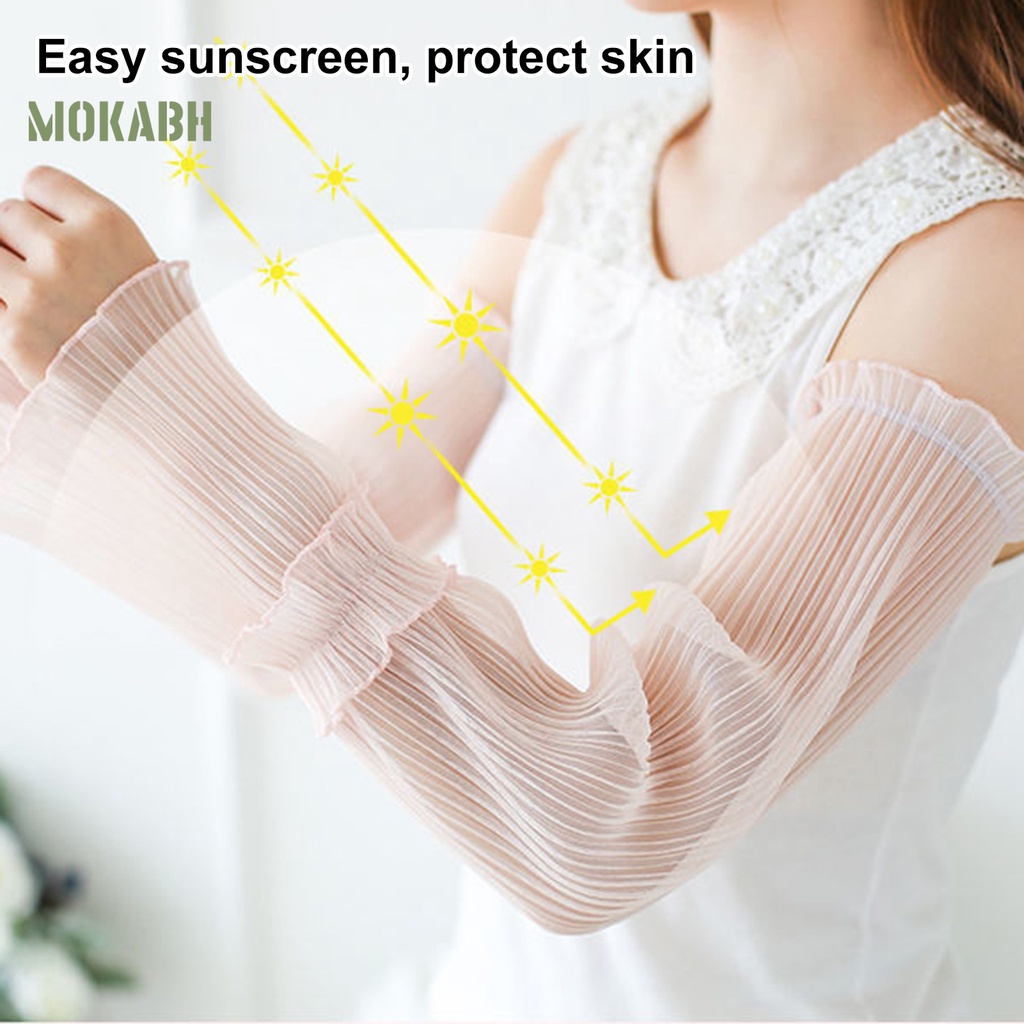 1 Đôi Găng Tay Chống Tia UV Thấm Hút Mồ Hôi Màu Sắc Đơn Giản