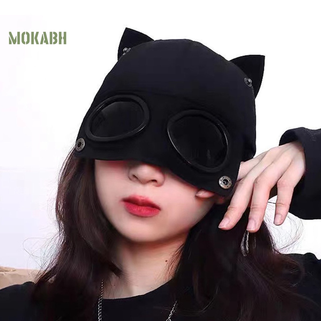 [Mok Abh] Kính Râm Kiểu Tai Mèo Trong Suốt Có Thể Giặt Lại Dùng Hóa Trang Cho Nữ