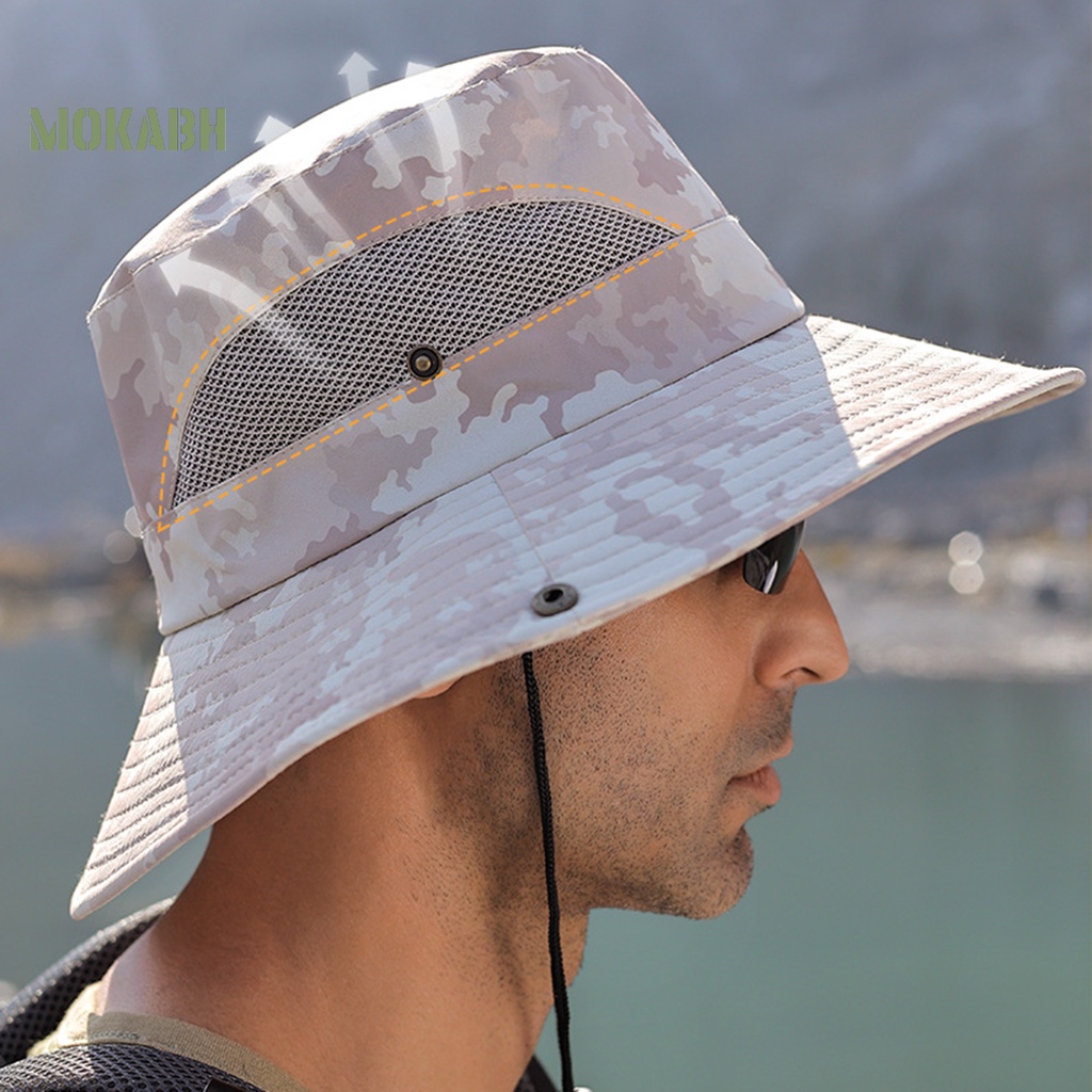 Nón Tai Bèo Thoáng Khí Chống Thấm Nước Có Dây Điều Chỉnh Được Họa Tiết Rằn Ri Thời Trang Mùa Hè Cho Nam