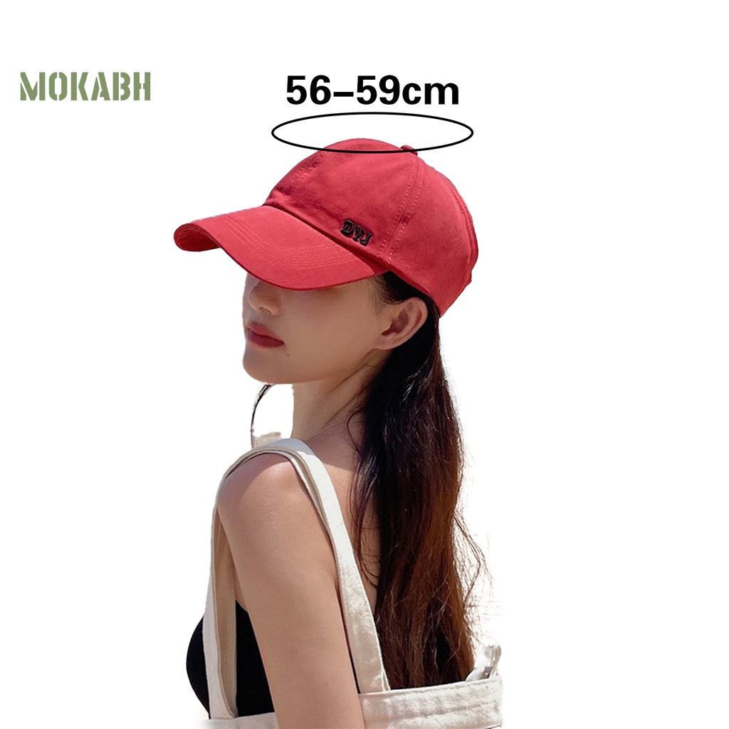 [Mok Abh] Mũ Lưỡi Trai Thể Thao Hở Chóp Thêu Chữ Che Nắng Màu Trơn Có Thể Điều Chỉnh Kích Cỡ Cho Nữ