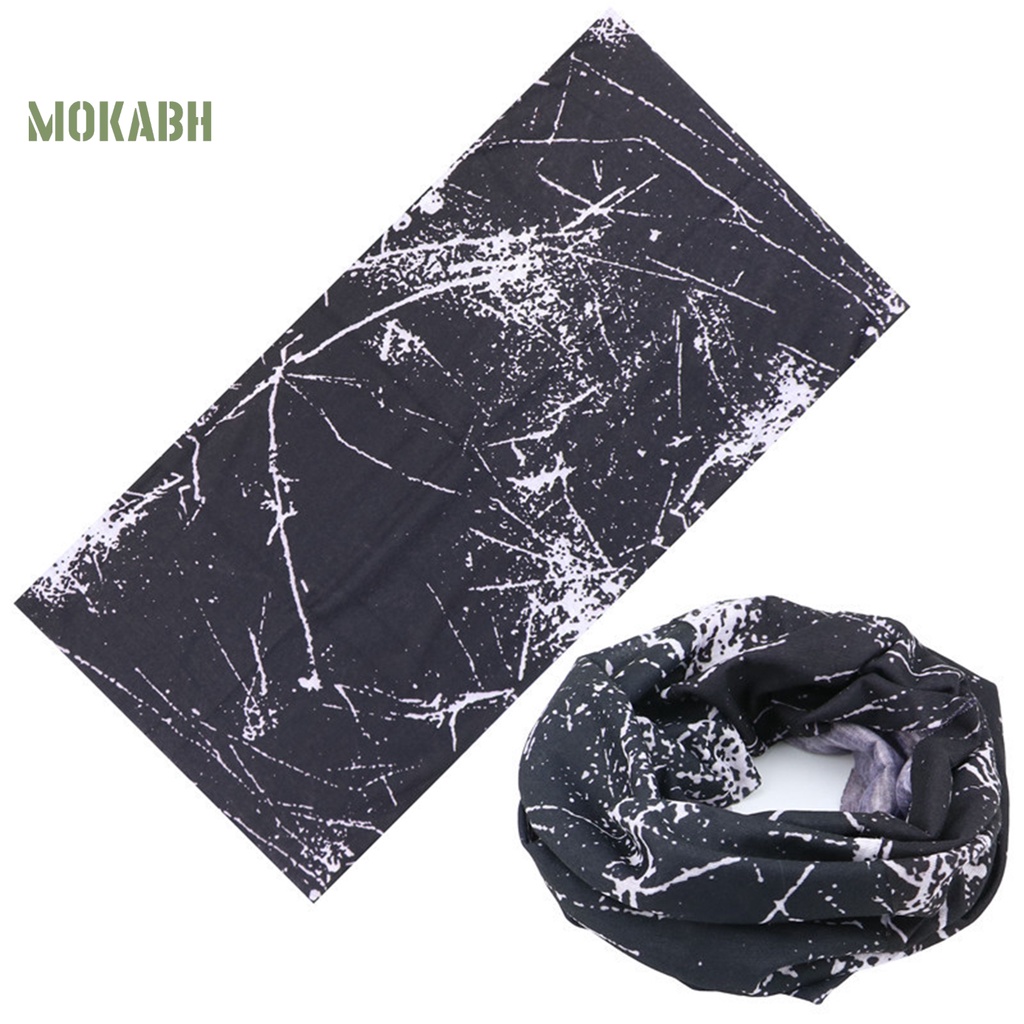 [Mok Abh] Khăn Mặt Bằng Polyester Độ Co Giãn Cao Chống Mồ Hôi In Họa Tiết Dùng Khi Chạy Xe Đạp