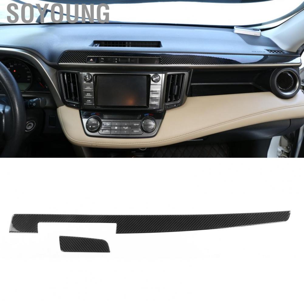 Soyoung Console Dashboard Decor  Co‑Pilot Cover 2Pcs Fit for 15‑19 Car Auto Parts Maintenance