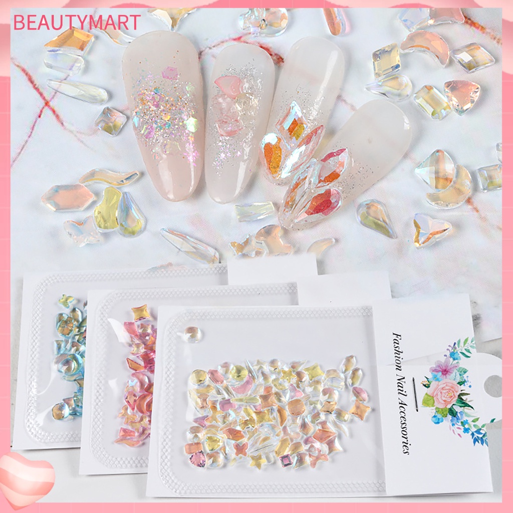 Set 100 Phụ Kiện Trang Trí Móng Tay Nghệ Thuật Nhiều Màu Sắc Không Phai