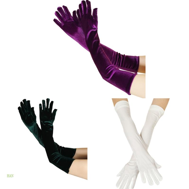 Găng Tay Nhung Dài Thời Trang Cho Nữ