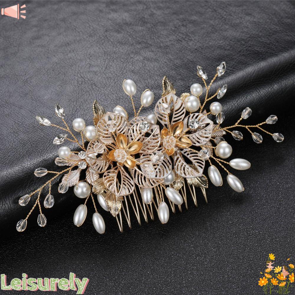 Lược Cài Tóc Thiết Kế Xinh Xắn Dành Cho Nữ|Kẹp Tóc Hình Lá Cây Xinh Xắn Dành Cho Phù Dâu