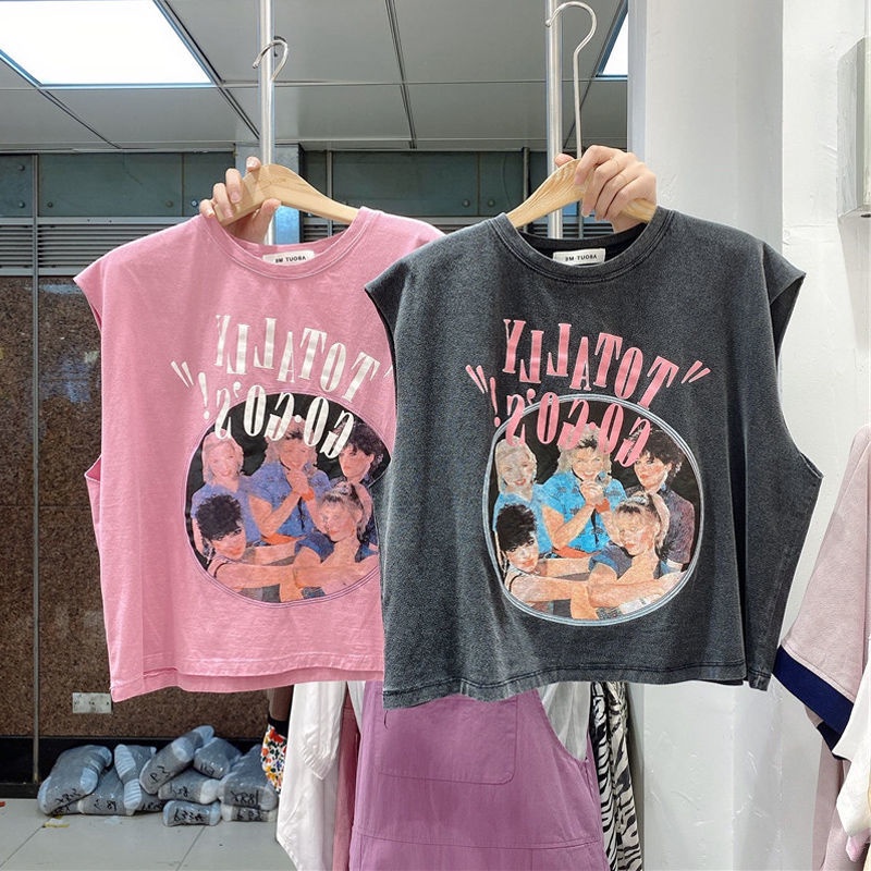 Áo Sát Nách Dáng Rộng In Họa Tiết Thời Trang Mùa Hè Cho Nữ