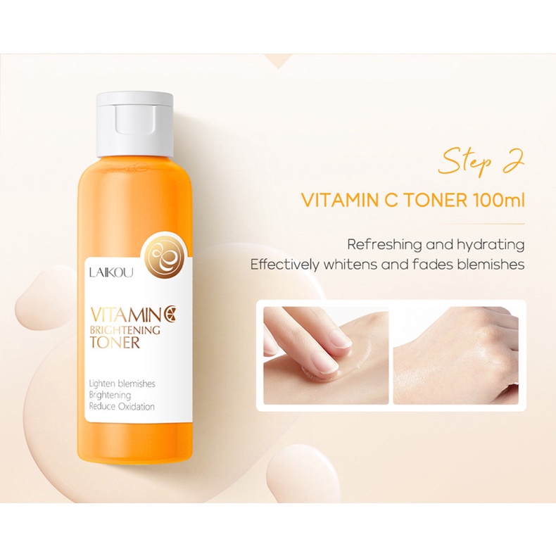 Bộ chăm sóc da 5 cái LAIKOU Vitamin C để dưỡng ẩm và làm trắng da mặt
