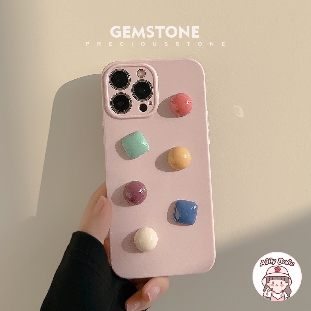 Ốp Điện Thoại TPU Mềm Bo Viền Màu Kẹo 3D Sáng Bóng Chống Bẩn Cho IPhone 14 Pro Max 12 11 Pro Max